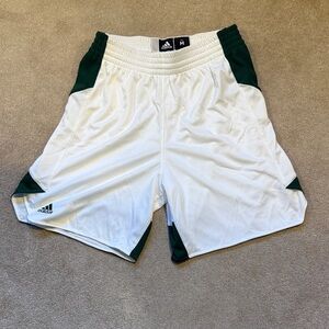 Adidas Women’s White and Green Basketball Shorts